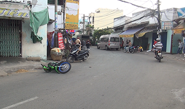Hiện trường vụ tai nạn.