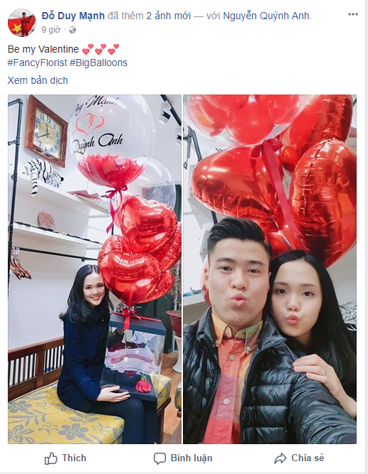 Duy Mạnh cùng bạn gái