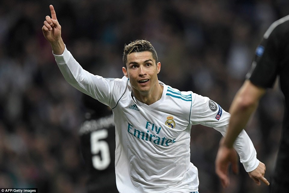 “Ronaldo 100” ở Champions League. Ảnh: Getty.