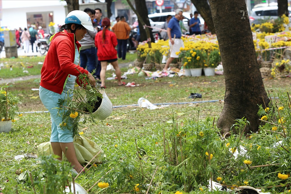 Anh Tùng nói rằng thà anh chịu lỗ hàng chục triệu còn hơn là phải bán hoa của mình với giá rẻ như cho. Anh mong rằng những năm sau, anh hy vọng người dân sẽ mua hoa sớm hơn, đừng ép chủ vườn và người nông dân bằng cách đợi đến những phút cuối cùng để mua với giá rẻ nữa. Ảnh: Trường Sơn