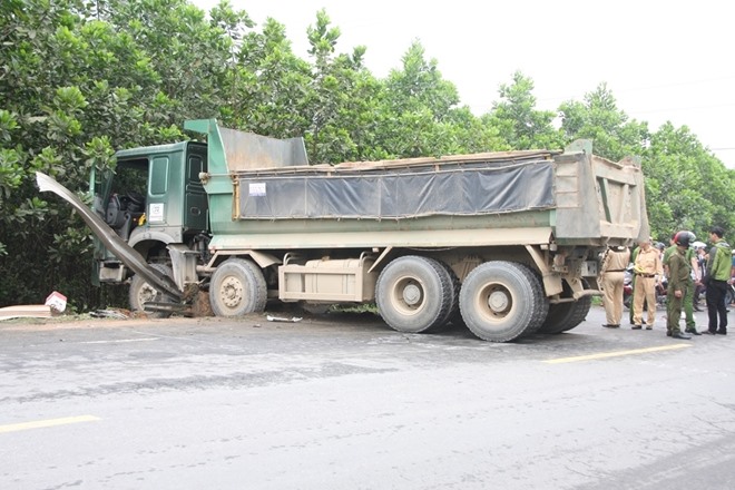Hiện trường vụ tai nạn. (Ảnh CAND)