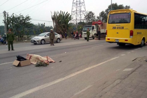 Hiện trường vụ tai nạn.(Ảnh CAND)