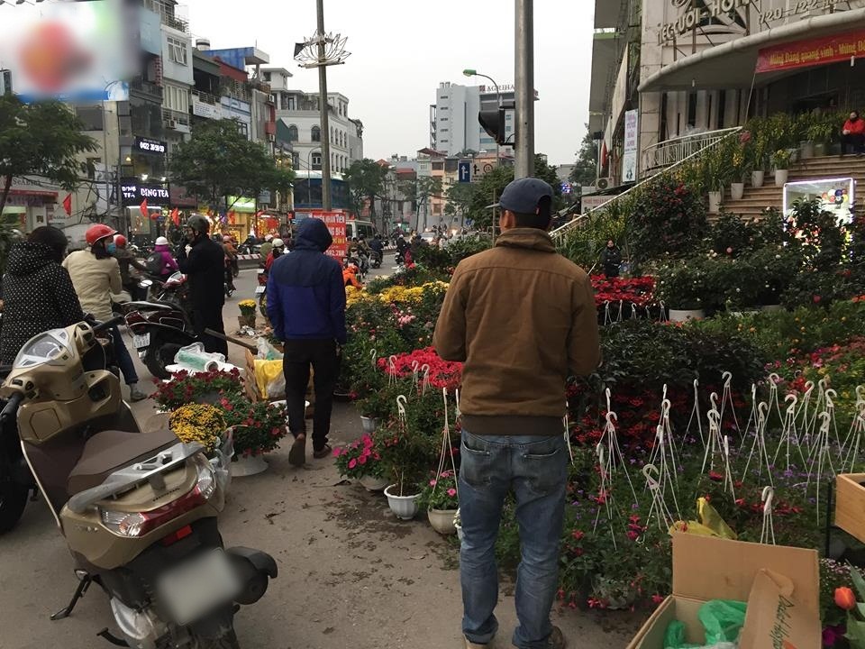 Không khí Tết đã tràn ngập khắp phố phường Hà Nội và tại chợ hoa trên đường Hoàng Hoa Thám cũng không ngoại lệ thậm chí còn có phần tấp nập hơn.
