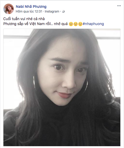 Trước đó, Nhã Phương cũng đăng tải hình ảnh vui vẻ
