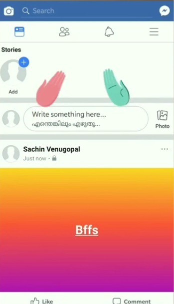 Hiệu ứng xuất hiện khi đăng status hay bình luận với từ khóa “BFF”.