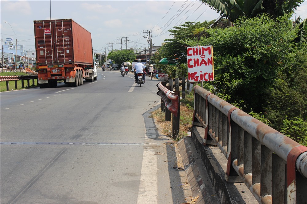 Bày bán trên cả cầu.