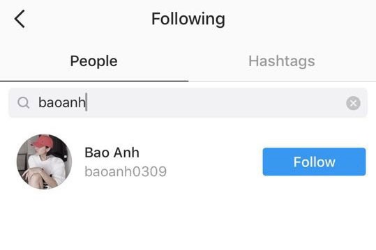Trang cá nhân, Bùi Tiến Dũng chỉ “follow” duy nhất Bảo Anh