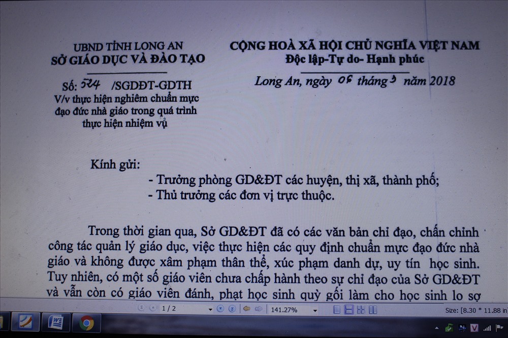 Văn bản chỉ đạo của Sở GD&ĐT Long An