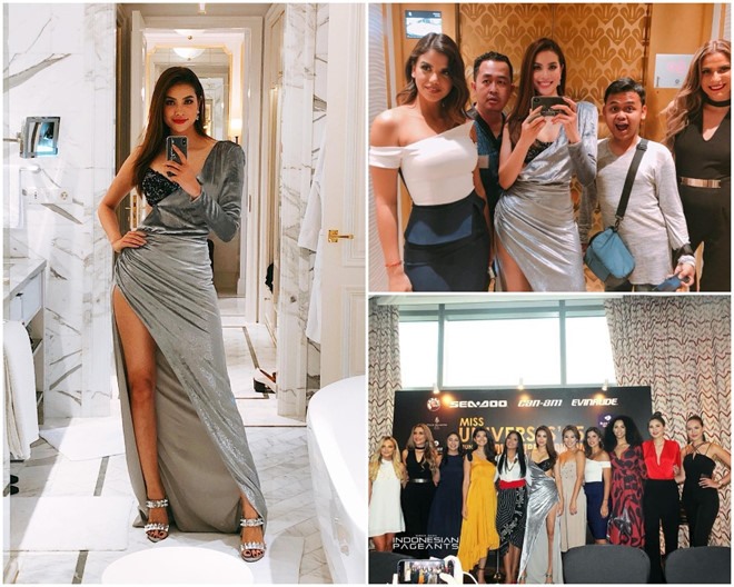 Bộ đầm gợi cảm của Phạm Hương bên các thí sinh Miss Universe 2015