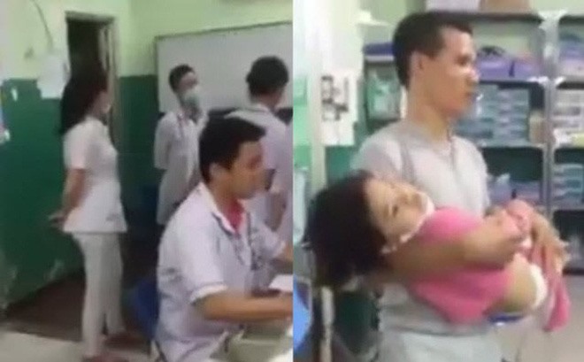 Cháu bé khám ở bệnh viện Hóc Môn.