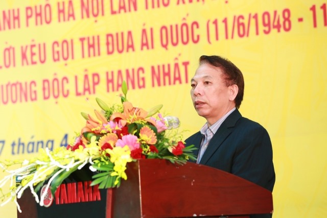 Phó Chủ tịch Tổng LĐLĐVN Mai Đức Chính phát biểu chỉ đạo tại lễ phát động. Ảnh: Hải Nguyễn