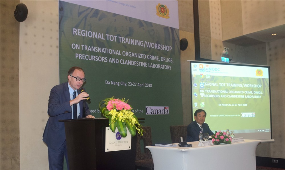 Ông Igor Kondratyev, đại diện UNODC phát biểu tại lễ khai mạc.
