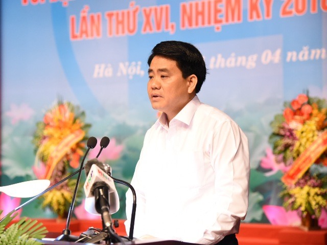 Đồng chí Nguyễn Đức Chung - Ủy viên TƯ Đảng, Phó Bí thư Thành ủy, Chủ tịch UBND TP. Hà Nội giải đáp các kiến nghị của đại biểu dự Đại hội và CNLĐ. Ảnh: Hải Nguyễn