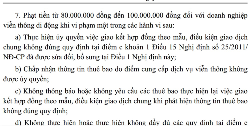 Quy định phạt nhà cung cấp dịch vụ nếu không thông báo cho khách hàng