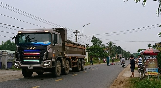Hiện trường vụ tai nạn. Ảnh CAND