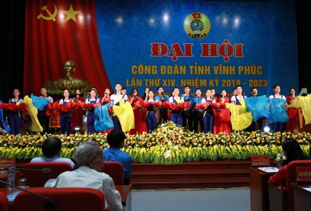 Một tiết mục văn nghệ chào mừng Đại hội. Ảnh: Hải Nguyễn
