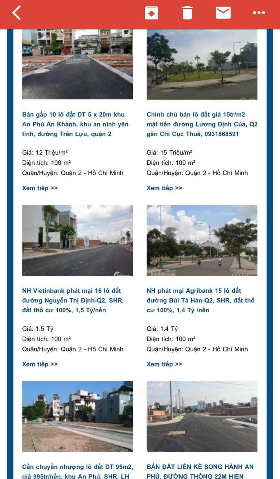 Rao bán đất quận 2 siêu rẻ để lấy thông tin khách bán.