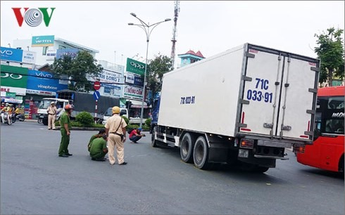 Hiện trường tai nạn. Ảnh VOV