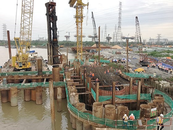 Công trình cống ngăn triều mương Chuối, huyện Nhà Bè. Ảnh: SGGP