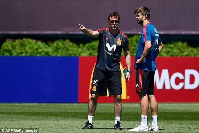 Lopetegui trong buổi tập mới nhất của tuyển Tây Ban Nha. Ảnh: Getty.