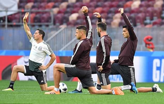 ĐT Mexico tập luyện hăng say trước trận gặp Đức. Ảnh: Getty Images.