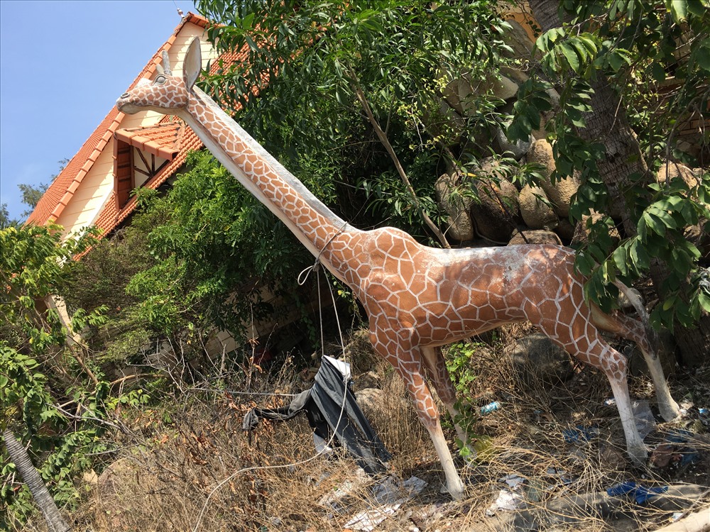 Có mặt tại “trung tâm resort“, chúng tôi không tránh khỏi rùng mình trước cảnh tịch mịch, âm u, vắng vẻ của những ngôi nhà hoang phế... Ảnh: C.H
