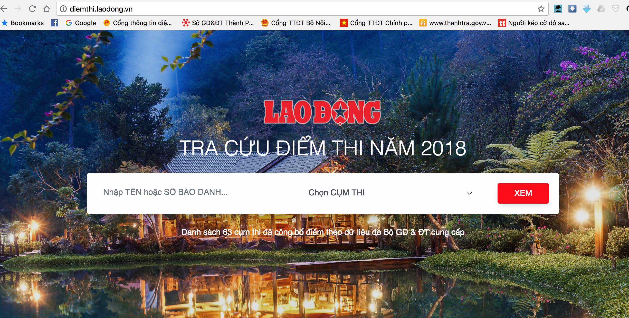 Tra cứu điểm thi THPT quốc gia 2018 trên Báo Lao Động - ảnh 2 Tra cứu điểm thi THPT quốc gia 2018 trên Báo Lao Động - ảnh 2