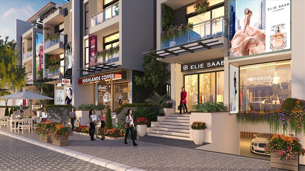 Shop villa Imperia Garden có hầm đỗ xe riêng từng căn, rộng rãi