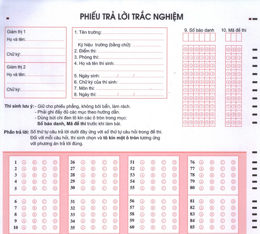Phiếu trả lời trắc nghiệm không được rọc phách cũng là kẽ hở để kẻ gian có thể gian lận nhanh hơn.