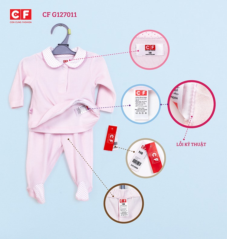 Con Cưng cho rằng sản phẩm được đặt hàng sản xuất với đầy đủ bộ nhãn mác CF tại Thái Lan