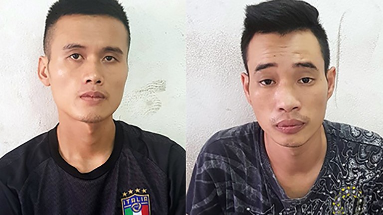 Hai đối tượng Nguyễn Văn Huy (trái) và Nguyễn Văn Quy. Ảnh: Công an tỉnh Quảng Ninh cung cấp.
