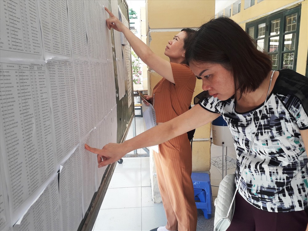 Chị Nguyễn Thu Huyền (Thanh Xuân – Hà Nội)
Năm nay con tôi rút hồ sơ từ trường Marie Curie, bây giờ mới đi rút. Hai mẹ con tôi phải cử, phân chia nhau. Con sang trường marie curie rút hồ sơ, mẹ đi trường Nhân Chính lấy tờ khai xếp hàng.
Từ ngày con đi thi tôi nghỉ làm hết 7 ngày. Hôm mùng 1 tôi làm hồ sơ cho con vào trường Marie Curie tưởng đã xong, hôm nay biết tin trường Nhân Chính hạ điểm chuẩn, tôi lại tất tả xin nghỉ đi xếp hàng để nộp hồ sơ cho con.