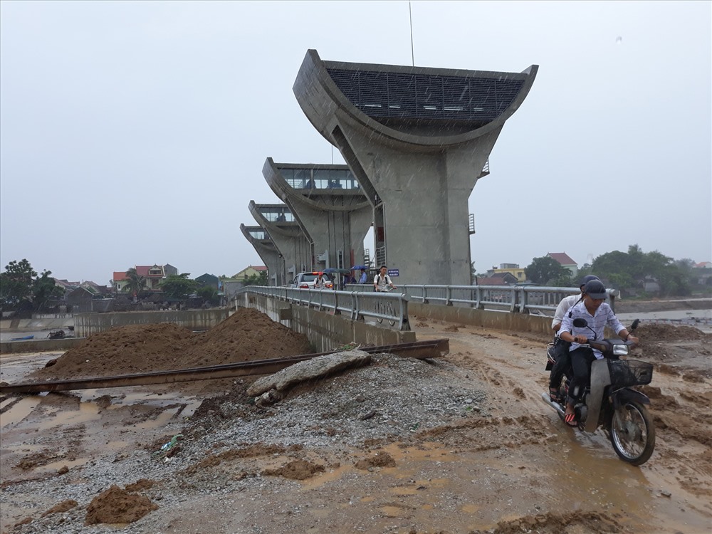Cống Diễn Thành đang trong quá trình thi công