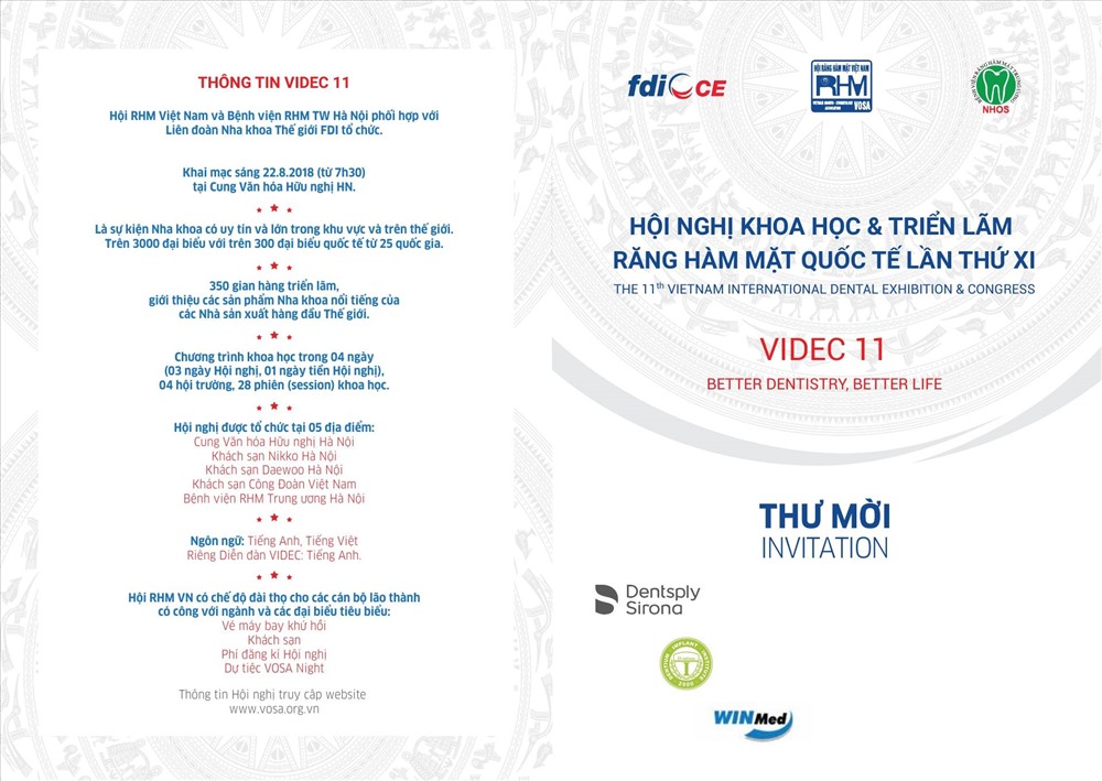 Giấy mời Hội nghị VIDEC 11. Ảnh: BVCC