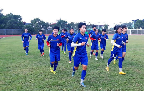 ĐT Nữ Việt Nam đã từng 2 lần đánh bại Đài Bắc Trung Hoa trước thềm ASIAD ở 2 trận giao hữu. Ảnh: VFF