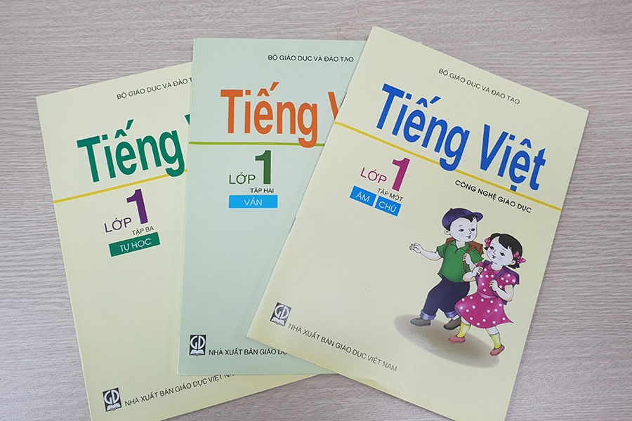 Bộ sách Tiếng Việt lớp 1 Công nghệ giáo dục do NXB Giáo dục Việt Nam giữ quyền công bố tác phẩm. Ảnh: H.N