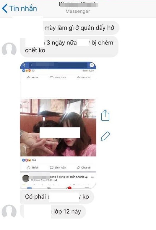 Hoàng Nguyên và bạn gái K.L. bị dân mạng chửi bới, doạ giết. Ảnh chụp màn hình.