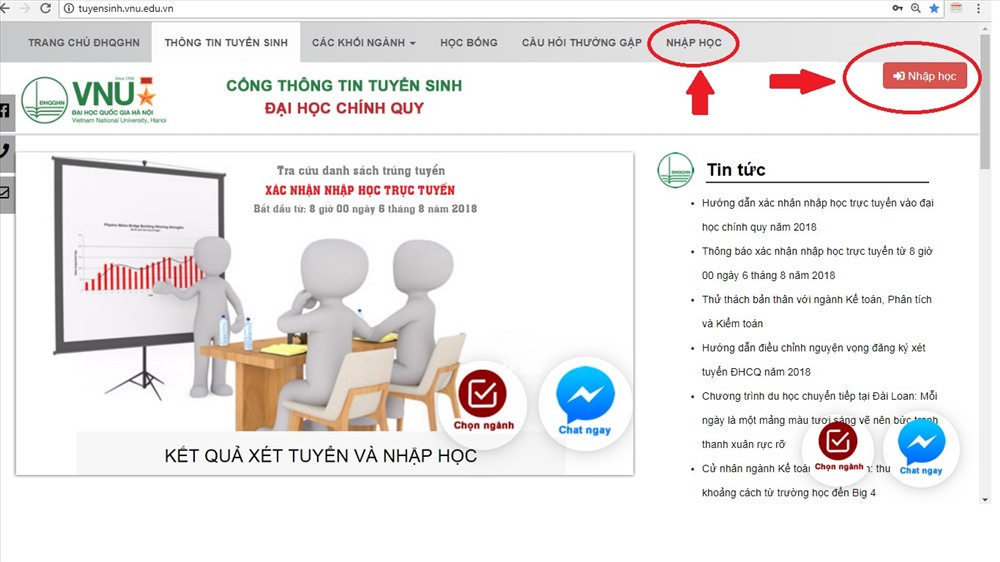 Xac Nhận Nhập Học Trực Tuyến Vao đại Học Quốc Gia Ha Nội Tư Vấn Hướng Nghiệp