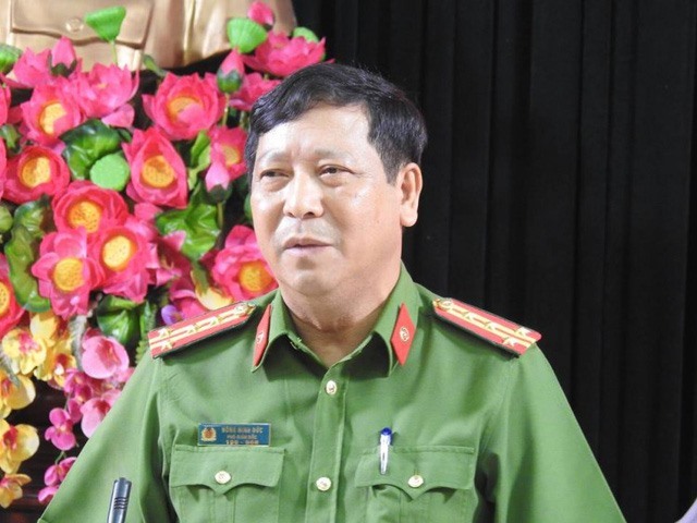 Đại tá Nông Minh Đức, Thủ trưởng Cơ quan CSĐT, Phó Giám đốc Công an tỉnh Cao Bằng thông tin về vụ án trong buổi họp báo sáng nay (10.9). Ảnh: Báo Cao Bằng.