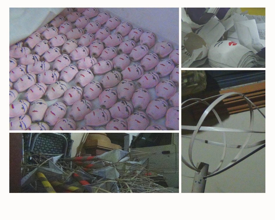 Tuy nhiên để hoàn thành đúng hẹn, gia đình bà Tuyến phải bắt đầu chuyển bị từ đầu tháng 5 (âm lịch). Công việc bắt đầu từ việc nặn và phơi khô đất sét (làm ông lính đánh gậy), đặt nguyên liệu tre nứa (từ Hòa Bình, Sơn La...) và mua các loại giấy dán, rồi mới đến dóng tre tạo hình để dán giấy và hoàn thiện sản phẩm.