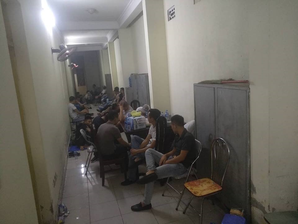 Các đối tượng tại cơ quan điều tra. Ảnh: CTV