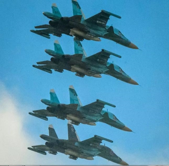 Chiến đấu cơ Sukhoi Su-34 của Nga tham gia cuộc tập trận khu huấn luyện Tsugol. Ảnh: AFP.