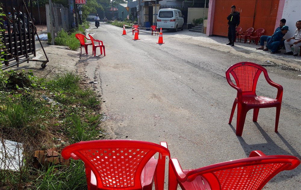 Hiện trường vụ án mạng tại TP Thủ Dầu Một, tỉnh Bình Dương.