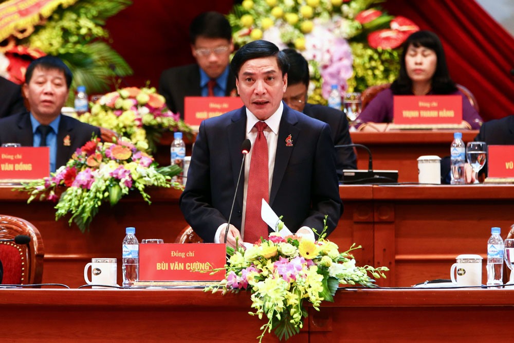 Đồng chí Bùi Văn Cường - Ủy viên Trung ương Đảng, Chủ tịch Tổng LĐLĐVN khóa XI. Ảnh: Hải Nguyễn.