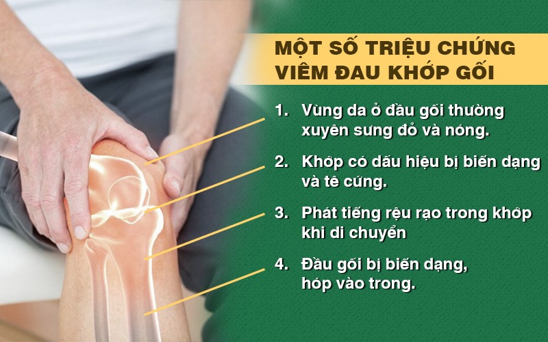 Một số triệu chứng viêm đau khớp gối mà ông Phước gặp phải.