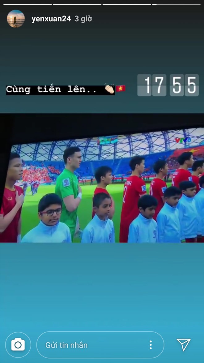 Chia sẻ của bạn gái tin đồn Văn Lâm trên trang cá nhân.