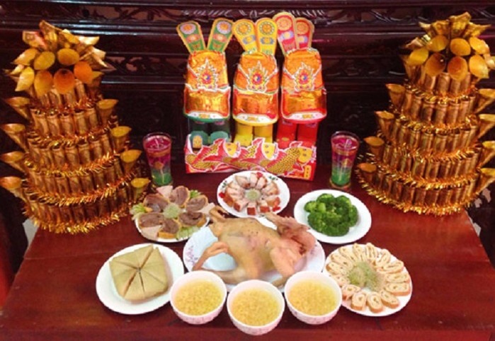 Mâm cỗ cúng ông Công, ông Táo.
