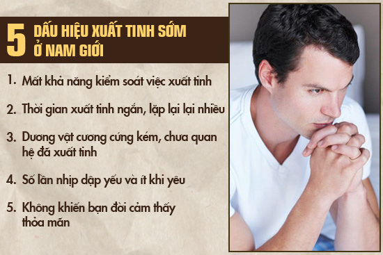 Dấu hiệu xuất tinh sớm ở nam giới thường gặp nhất