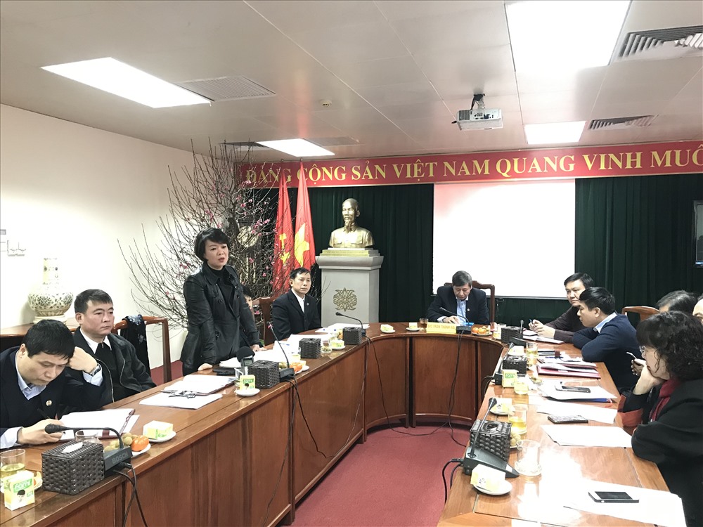 Phó Ban Quan hệ Lao động Tổng LĐLĐVN Trần Thanh Hà cung cấp thông tin tại hội nghị. Ảnh: V.L