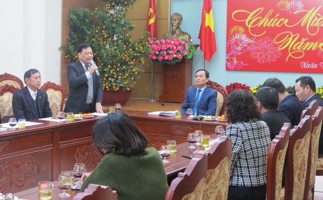 Ông Nguyễn Kim Hoàng – Phó trưởng ban Dân vận Thành ủy Hà Nội phát biểu tại buổi gặp mặt. Ảnh: Xuân Trường